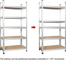 Amazon Basics 5 tier, Medium Duty Storage Shelving Double Post Press Board Shelf, Aluminum, 48 x 18 x 72 by GreenHaven Gardens