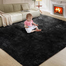 Extra Large Shag Rug, 9x12 Ultra Soft Indoor Modern Area Rugs for Living Room, Non-Skid Modern Nursery Rugs, Fluffy Carpet for Boy and Girls Room Dorm Home Decor Aesthetic, Black by TinyTreasures Baby Boutique