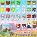 Magnetic Blocks, Magnetic Tiles Building Blocks, Magnet Cubes Toddler Kids Toys, Sensory STEM Toys for 3-5 4-6 5-7 6-8 Year Old Boys Girls Easter Birthday Gifts Travel Outdoor Kids Games (0.8IN/2CM) by TinyTreasures Baby Boutique