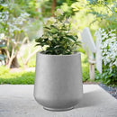 Kante 11.6" Dia Round Concrete Planter, Outdoor Indoor Large Plant Pots Containers with Drainage Hole and Rubber Plug for Home Garden Patio, Gray Concrete by GreenHaven Gardens