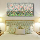 amatop Extra Large Floral Wall Picture for Living Room Modern Botanical Canvas Prints Flower Field Wall Decor Abstract Nature Art Wildflower Garden Pink Green Stretched Artwork Bedroom Office 58x29 in by CozyNest Decor