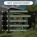 Aoxun 12' x 7.3' Shed 441 CU.FT Outdoor Waterproof Storage Shed with Triple Lockable Door Garden Metal Tool Shed for Outside (Black) by GreenHaven Gardens
