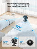 Dreo Fan for Bedroom, 13-Inch Oscillating Table Air Circulator Fan for Whole Room, 120° Tilt Adjustment, 28dB Ultra-Quiet, 70ft Powerful Airflow, 4 Speeds Desk Fans with Remote for Home, Office by CozyNest Decor