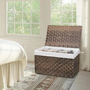 Wicker Storage Basket with Lid, 42.3 Gallon (160L) Large Blanket Basket with Lid, Woven Storage Bin with Handles, Removable Liner, Metal Frame, Foldable, for Bedroom, Laundry Room, Brown by CozyNest Decor
