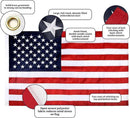 Quarut House Flag Pole Kit,Including 6Ft Stainless Steel Flag Pole,Heavy Duty Nylon 3x5 Ft American Flag,Aluminum Alloy Rings and Bracket.Wall Mounted Flagpole Set for Residential Commercial（Silvery） by GreenHaven Gardens
