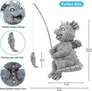 Goodeco Dragon Statue Garden Decor - Adorable Baby Fishing Dragon Figurines Outdoor Statues for Koi Pond/Fairy Garden Accessories,Gardening Gifts for Women 5.1 * 8.5 in by GreenHaven Gardens