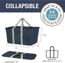 CleverMade Collapsible Laundry Tote - LUXE Navy Noir Cream 2Pack 50L - Foldable Storage Organization Container Clothes Laundry Room Storage Solution by CozyNest Decor