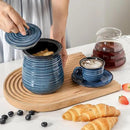 Hasense Ceramic Food Storage Jar with Airtight Seal Lid, 35 Ounce Kitchen Canister Container for Cookie, Ground Coffee, Pasta, Cereal, Flour, Sugar, Rice, Seasoning and Pet Treat, Navy by CozyNest Decor