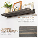 Picture Ledge Wall Shelves 48 Inches Width Set of 3, Solid Pine Wood Rustic Floating Ledge for Kids' Room Bedroom Kitchen Bathroom, Long Floating Shelves for Wall Decor, Grey by TinyTreasures Baby Boutique