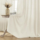 Joydeco Linen Curtains 2 Panel Set, Ivory on Linen Curtains 84 Inch, Light Filtering Drapes for Living Room, 70 Inches Wide Drapes with Rod Pocket Back Tab (84" L x 70" W) by CozyNest Decor