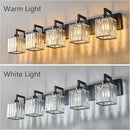 Modern Crystal Bathroom Vanity Light - 5-Lights Black Modern Crystal Wall Lamp for Bathroom Vanity Lighting by CozyNest Decor