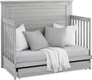 Delta Children Simmons Kids Caden 6-in-1 Convertible Crib with Trundle Drawer, Greenguard Gold Certified, Rustic Mist by TinyTreasures Baby Boutique