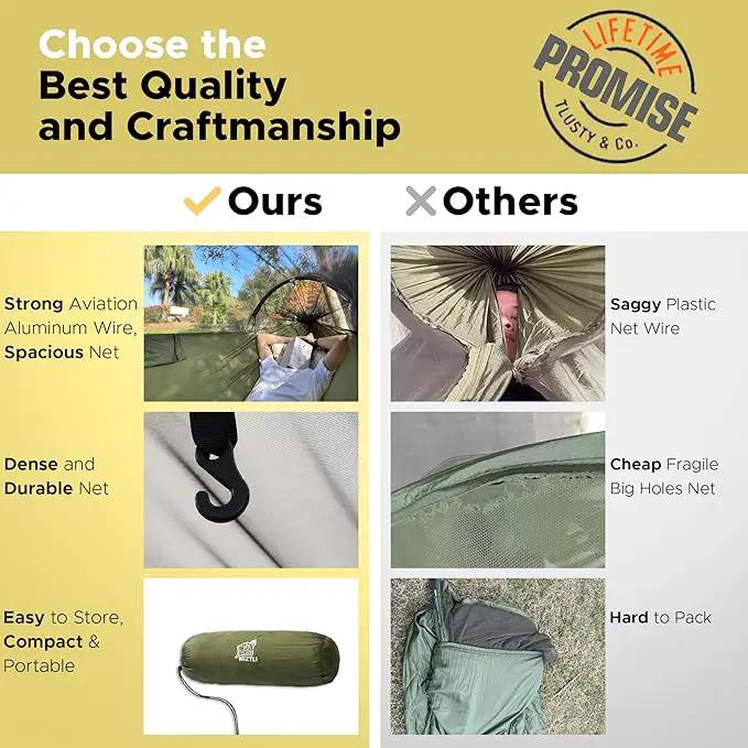 Miztli Camping Hammock -Portable Hammock w/Spacious Net & Tree Straps w/Adjustable Loops, Double and Single Hammock for Outdoor, Indoor, Hiking and Travel, photo 2 of 7