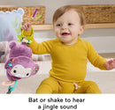Fisher-Price Baby Stroller Toy Sing & Go Purple Monkey Musical Sensory Plush with Crinkle & Clackers for Newborns from Birth+ by TinyTreasures Baby Boutique