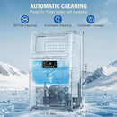 Commercial Ice Maker Machine 100 LBS/24H, 36 Ice Trays Freestanding & Undercounter Ice Machine Stainless Steel with 20 LBS Ice Storage Capacity, Ice Maker with Water Line, Dual Water Inlet, Black by CozyNest Decor