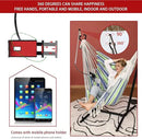 ZEYU Hammock Chair with Stand Double Hammock Chair Bohemian Style with Tassel Mobile Phone Support Manual Adjustable Swing Indoor and Outdoor Garden Porch with Floor mat Reclining Capacity 400 pounds by GreenHaven Gardens
