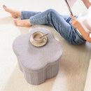 B FSOBEIIALEO Storage Ottoman Cube, Flowers Shaped Ottomans with Storage Foot Stool Footrest, Boucle Ottoman Seat for Dorm Room, Faux Teddy Fur, Grey 15"x15"x15" by CozyNest Decor