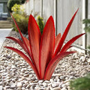 TOMBABY Enlarge Thickened Wind Resistant Metal Agave Garden Art Metal Plant Country Garden Sculpture Statue Outdoor Decoration Agave Metal Plant Courtyard Garden Lawn Ornament Gift (2, 12 Leaves red) by CozyNest Decor