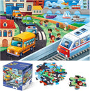 Jumbo Floor Puzzle for Kids,City Transportation Jigsaw Large Puzzles,48 Piece City Life Vehicle Puzzle for Toddler Ages 3-5,Children Learning Preschool Educational Toys,Gift for 4-8 Years Old by TinyTreasures Baby Boutique