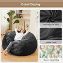 Bean Bag Chairs for Adults - Memory Foam Furniture BeanBag Chair - Kids/Teens Sofa with Soft Micro Fiber Cover - Round Fluffy Couch for Living Room Bedroom College Dorm - Carbon Black by CozyNest Decor