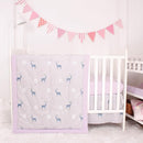 CaSaJa Baby 3-Piece Crib Bedding Set for Boys Girls, Including Soft Quilted Comforter(Blanket), Fitted Crib Sheet and Skirt, Soft Nursery Bedding Set Made of Silky Comfy Materials, Reindeer Forest by TinyTreasures Baby Boutique