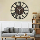 LEIKE 30" Oversized Large Wall Clocks,Silent,Non Ticking,Battery Operated Modern Round Big Wood Decorative Metal Wall Clock for Living Room, Bedroom,Kitchen,Farmhouse,Office Decor - Black,30 Inch by CozyNest Decor