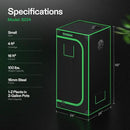 VIVOSUN S224 2x2 Grow Tent, 24"x24"x48" High Reflective Mylar with Observation Window and Floor Tray for Hydroponics Indoor Plant for VS1000 by GreenHaven Gardens