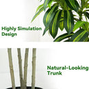 Artificial Dracaena Tree Artificial Silk Tree Faux Tree Fake Tropical Yucca Floor Plant with White Tall Planter (1, White Tall Planter, 5FT) by CozyNest Decor