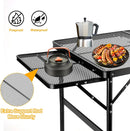 Grill Table Folding Table with 2 Wing Panels 3FT+1.4 FT with with 1×2/5 L Storage Bag Mesh Desktop 2 Height Adjustable Portable Grill for Outdoor Indoor Beach BBQ Picnic Travel RV Black by GreenHaven Gardens