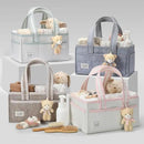 PeraBella Diaper Caddy Organizer with Handle, Baby Shower Gifts Basket Bag, Registry Search Must Haves Items, Nursery Storage Organizer for Newborn Girl Boy, Baby Bag Essentials, Car Diaper Caddy Cart by CozyNest Decor