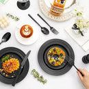 KINGSTONE Black Silverware Set, 40-Piece Forged Flatware Set Cutlery Set Premium Stainless Steel, Service for 8, for Kitchen, Home, Wedding, Party, Mirror Polished and Dishwasher Safe by CozyNest Decor