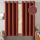 MIULEE Linen Curtains for Bedroom 100% Blackout Thermal Insulated Burnt Orange Grommet Room Darkening Curtains & Drapes Rust Terracotta Fall Decor for Living Room Nursery 52 x 54 Inch (2 Panels) by TinyTreasures Baby Boutique