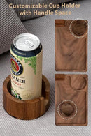 Sofa Arm Tray, Acacia Wood Couch Cup Holder, Portable Large Sofa Armrest Tray Anti-Spill Beverage Snack Remote Holder by CozyNest Decor