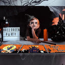 Plastic Placemats Set of 6 Halloween Table Mats - Trick or Treat Kitchen Decor - Wipe Clean, Washable, Recyclable - Orange Place Mats for Indoor/Outdoor - Heat Resistant - Kitchen/Dining Table by CozyNest Decor