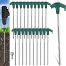 Hicarer 20 Pcs 20 Pcs 8'' Screw in Tent Stakes Heavy Duty Ground Metal Stakes for Inflatables with Hex Head Driver for Outdoor Camping Tent Inflatable Garden Decor (Dark Green) by CozyNest Decor