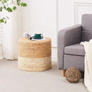 Wimarsbon 18'' Pouf Ottoman, Natural Braided Poof, Round Poufs, Rustic Handweave Lounge Pouffe, Boho Footrest Stool for Bedroom, Accent Table or Seat for Patio, Living Room by CozyNest Decor