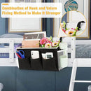 Bedside Caddy Bedside Organizer Bedside Storage Caddy with Fixed Straps and Water Bottle Holder for Home College Dorm Bunk Bed Hospital Bed Crib Bed Rails (Black) by CozyNest Decor