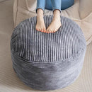 HIGOGOGO Round Stuffed Pouf Ottoman, Corduroy Poufs with Foam Chunk Filling, Furry and Fluffy Pouf Foot Stool Storage Ottoman, 26 X 18 Floor Poufs Foot Rest for Living Room, Dark Grey by CozyNest Decor