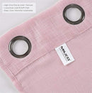 MIUCO Semi Sheer Curtains Poly Linen Textured Solid Grommet Curtains 63 Inches Long for Living Room 2 Panels (2 x 37 Wide x 63" Long) Pink by CozyNest Decor
