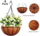 Hanging Planters Basket Outdoor Indoor(14 inch 4 Pack)-Coconut Coir Hanging Baskets for Plants Outdoor,Metal Wire Baskets with Coco Liner Window Box Planters, hanging Flower Pots For Railings… by CozyNest Decor