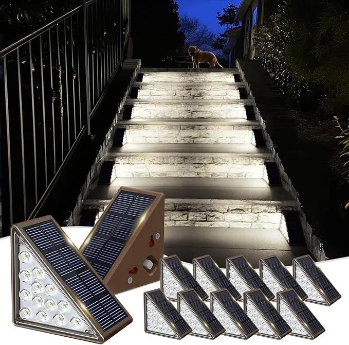 Solar Step Lights - 12 Pack, Waterproof IP67, Deck & Staircase Lights, Patio & Front Step (Cool Brown), photo 7 of 8