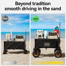 DXZ Beach Wagon Cart with Big Wheels for Sand – Folding Collapsible Wagon, Heavy Duty Wagons Carts Foldable for Beach, Camping, Outdoor Gear, Easy Setup Black Yellow by GreenHaven Gardens