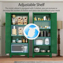 Green Metal Storage Cabinet,75" Steel Cabinets for Home Office, Kitchen Pantry Storage Cabinet with Doors and 5 Adjustable Shelves, Tool Cabinets, for Office, Home, Garage, School by CozyNest Decor