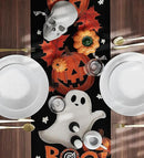 Halloween Table Runner,72 Inches Pumpkin Ghost and Spider Web Pattern Table Runner for Halloween, Table Decoration/Party Dinner Table Decor,Kitchen,Mantel,Bedroom Decoration by CozyNest Decor