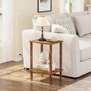 TUTOTAK End Table with Charging Station, Small Side Table with Outlets, Nightstand Bedside Table, 2-Tier Storage Shelf for Small Space, Living Room, Bedroom, Brown TB01BB040C by CozyNest Decor