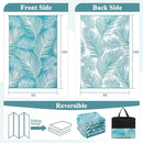 Pauwer Waterproof Outdoor Rug 8x10, Reversible Plastic Straw Patio Camping Rug, Indoor Outdoor RV Mat Carpet for Deck, Camper, Porch, Balcony, Backyard, Picnic, Leaf Teal by GreenHaven Gardens