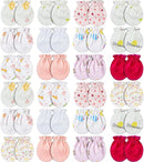 Geyoga 24 Pairs Newborn Baby Mittens Cute No Scratch Mittens Soft Elastic Infant Girl Gloves for 0-6 Months by TinyTreasures Baby Boutique