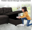 Naomi Home Transform Any Space: Sleeper Sectional Sofa with Convertible Sofa Bed & Inviting Chaise. Find Tranquil Comfort with Stress-Relieving Design & Durable Cushions - Espresso/Velvet by CozyNest Decor