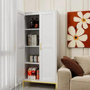 Tall Storage Cabinet, Kitchen Pantry Cabinet with 2 Doors & Adjustable Shelves for Laundry Room, Living Room, Entryway,Bathroom,White by CozyNest Decor