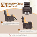 Manual Swivel Rocker Recliner Chair for Adults, Overstuffed Reclining Glider Chair for Nursing with Vibration Massage & Heat, Living Room Rocking Recliner 3-Stage backrest, Faux Leather Brown by CozyNest Decor